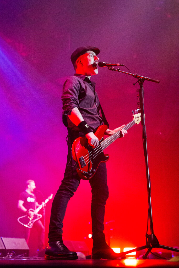 Kaspar Boye Larsen, bassist of the danish heavy metal band Volbeat, at Rockhal in Luxembourg during their "Rewind, Replay, Rebound" tour in 2019
