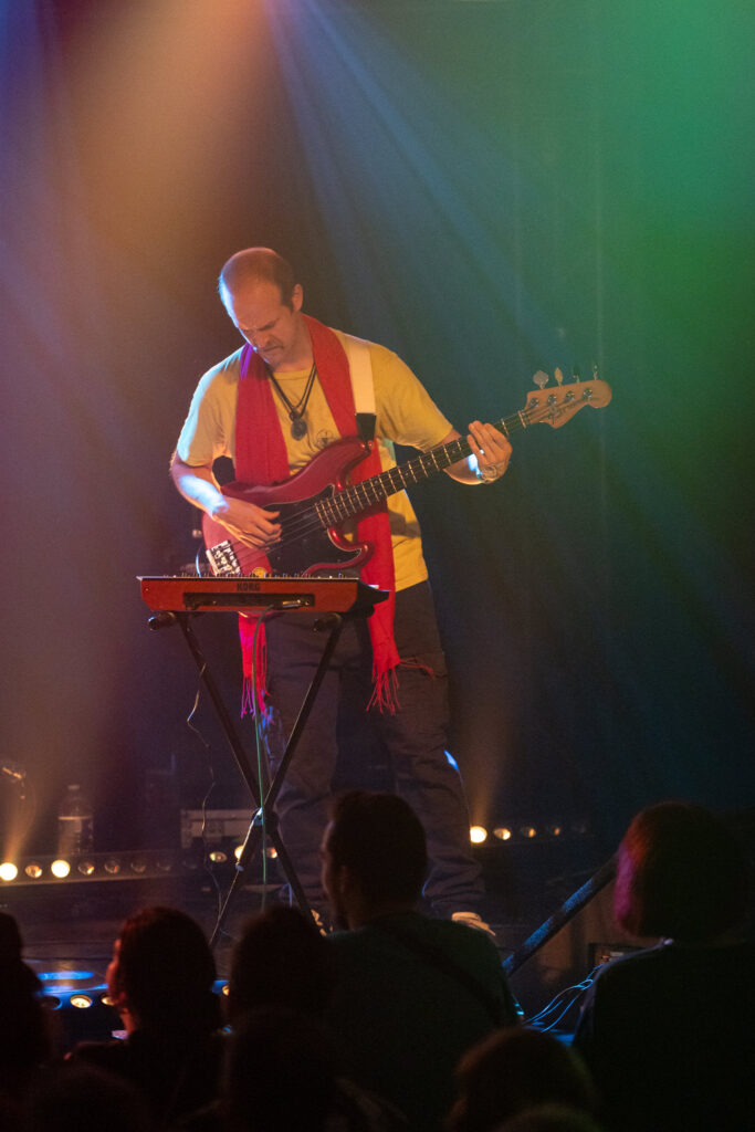 Benjamin Renz, bassist of the Luxembourgish band Seed to Tree, during their album release show at Den Atelier in Luxembourg, September 2023