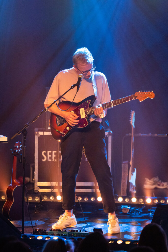 Benjamin Heidrich, singer and guitarist of the Luxembourgish band Seed to Tree, during their album release show at Den Atelier in Luxembourg, September 2023
