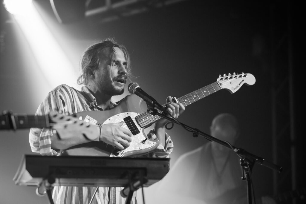 Georges Goerens, singer and guitarist of the Luxembourgish band Seed to Tree, during their album release show at Den Atelier in Luxembourg, September 2023