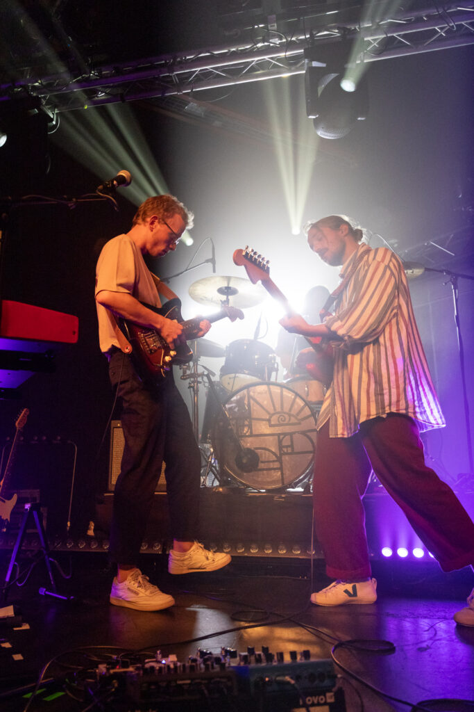 Benjamin Heidrich and Georges Goerens,, singer and guitarists of the Luxembourgish band Seed to Tree, during their album release show at Den Atelier in Luxembourg, September 2023