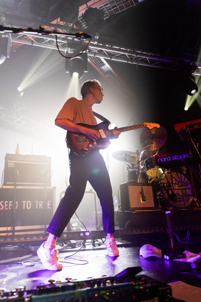 Benjamin Heidrich, singer and guitarist of the Luxembourgish band Seed to Tree, during their album release show at Den Atelier in Luxembourg, September 2023