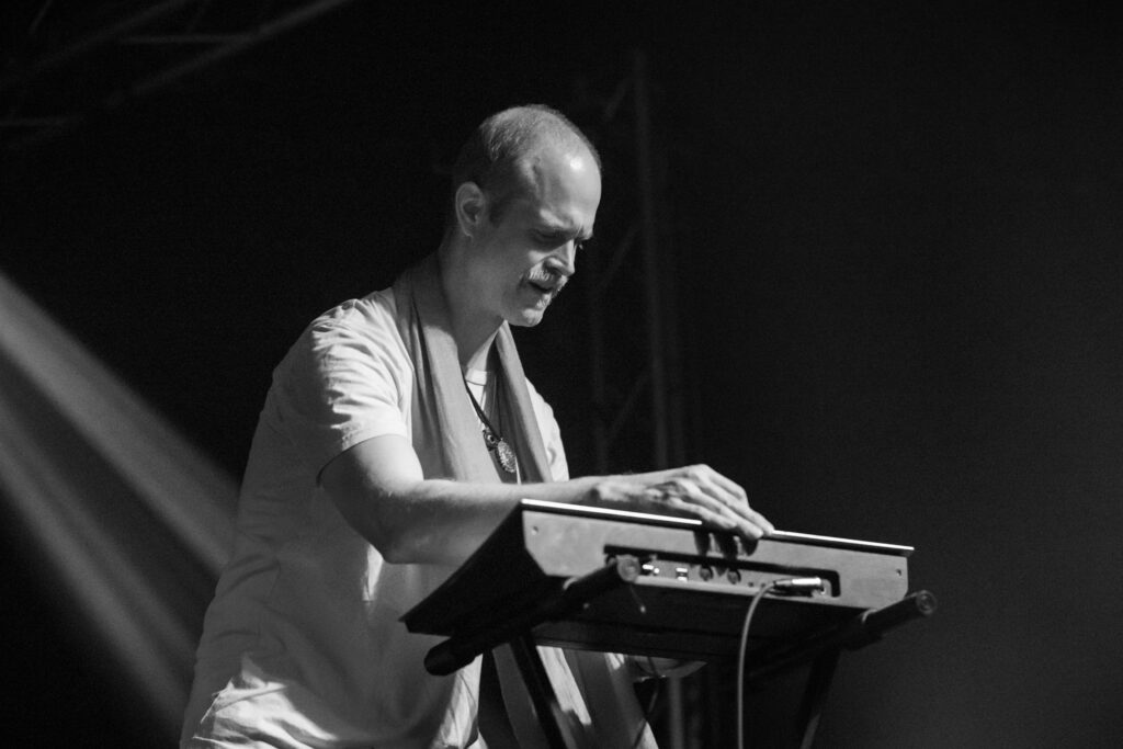 Benjamin Renz, bassist of the Luxembourgish band Seed to Tree, during their album release show at Den Atelier in Luxembourg, September 2023