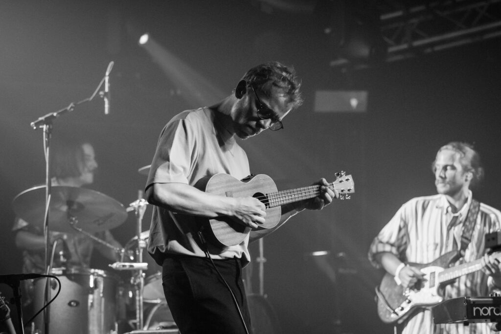 Benjamin Heidrich, singer and guitarist of the Luxembourgish band Seed to Tree, during their album release show at Den Atelier in Luxembourg, September 2023