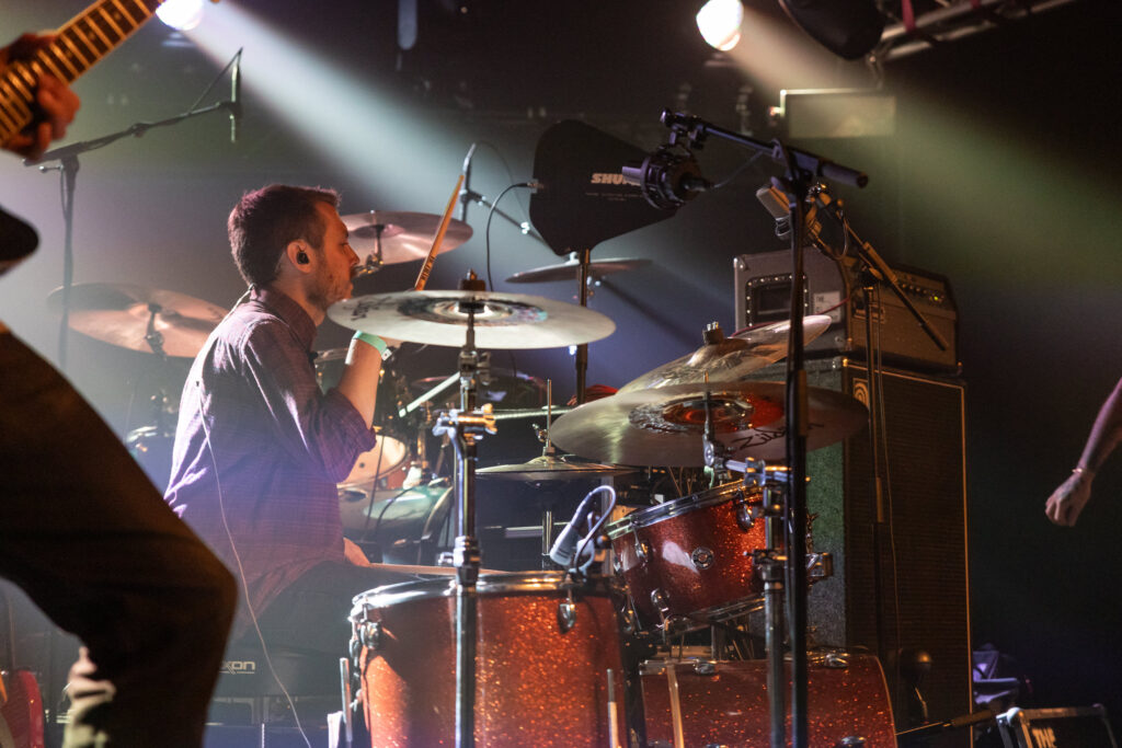 Gilles Glesener, drummer of the Luxembourgish band The Cookie Jar Complot, during a show at den Atelier