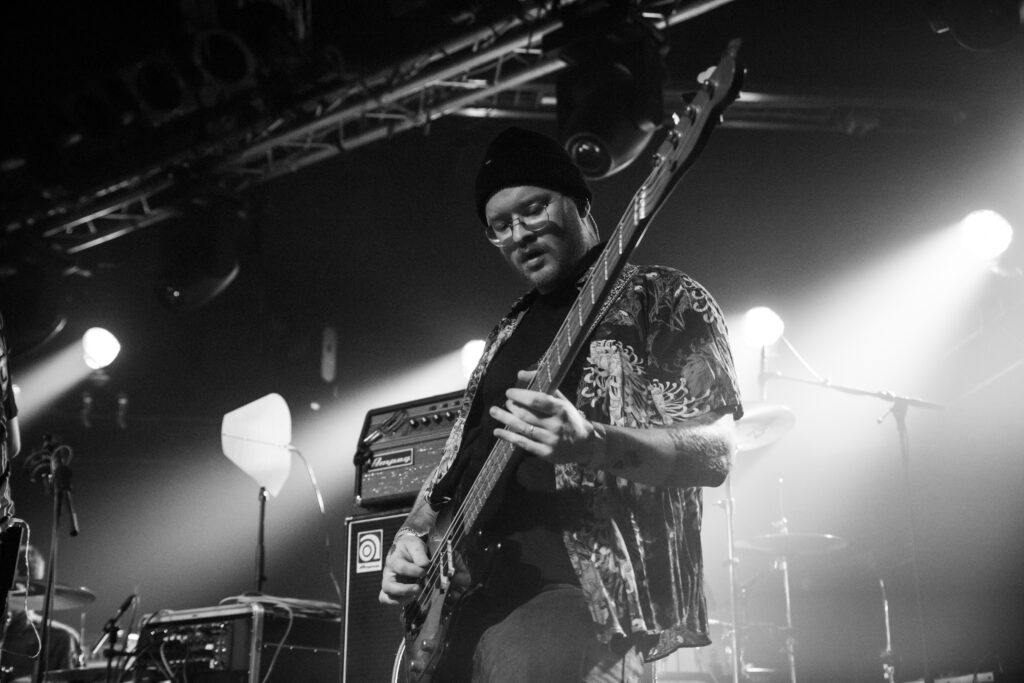 Philipp Colling, bassist of the Luxembourgish band The Cookie Jar Complot, during a show at den Atelier