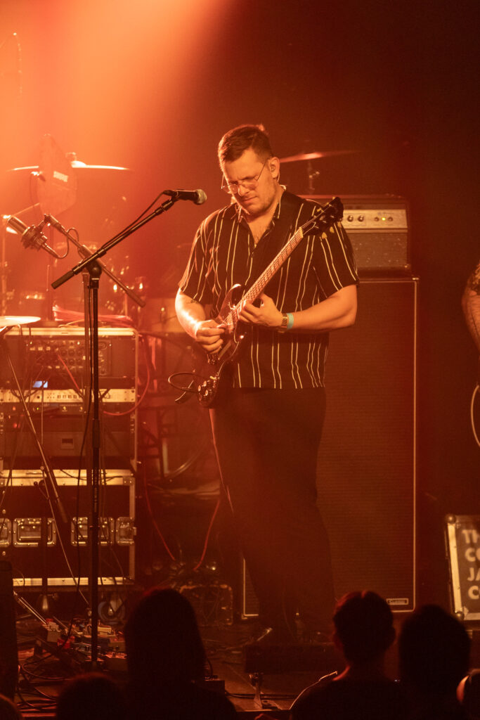 Sven Schmeler, guitarist of the Luxembourgish band The Cookie Jar Complot, during a show at den Atelier