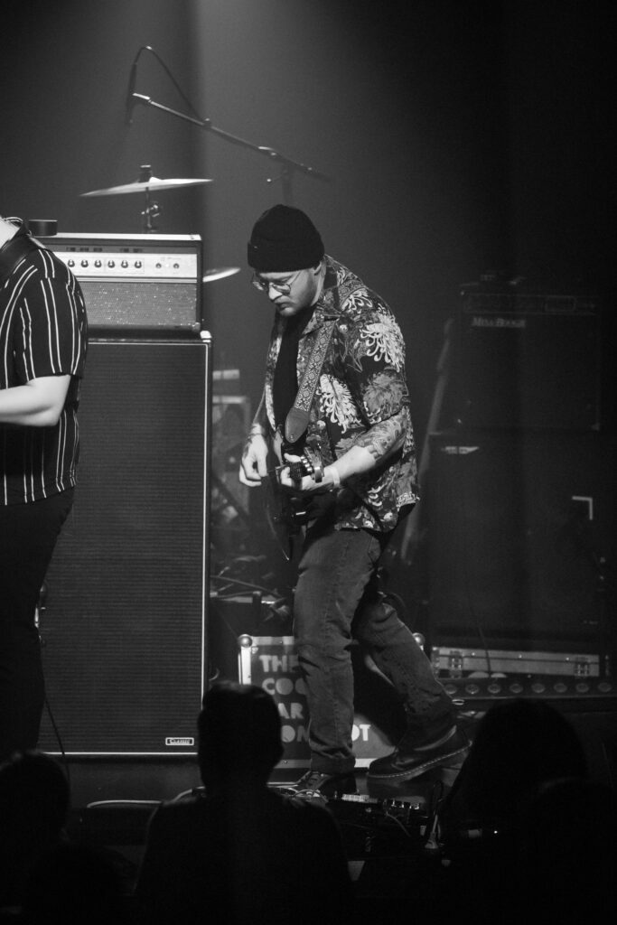 Philipp Colling, bassist of the Luxembourgish band The Cookie Jar Complot, during a show at den Atelier