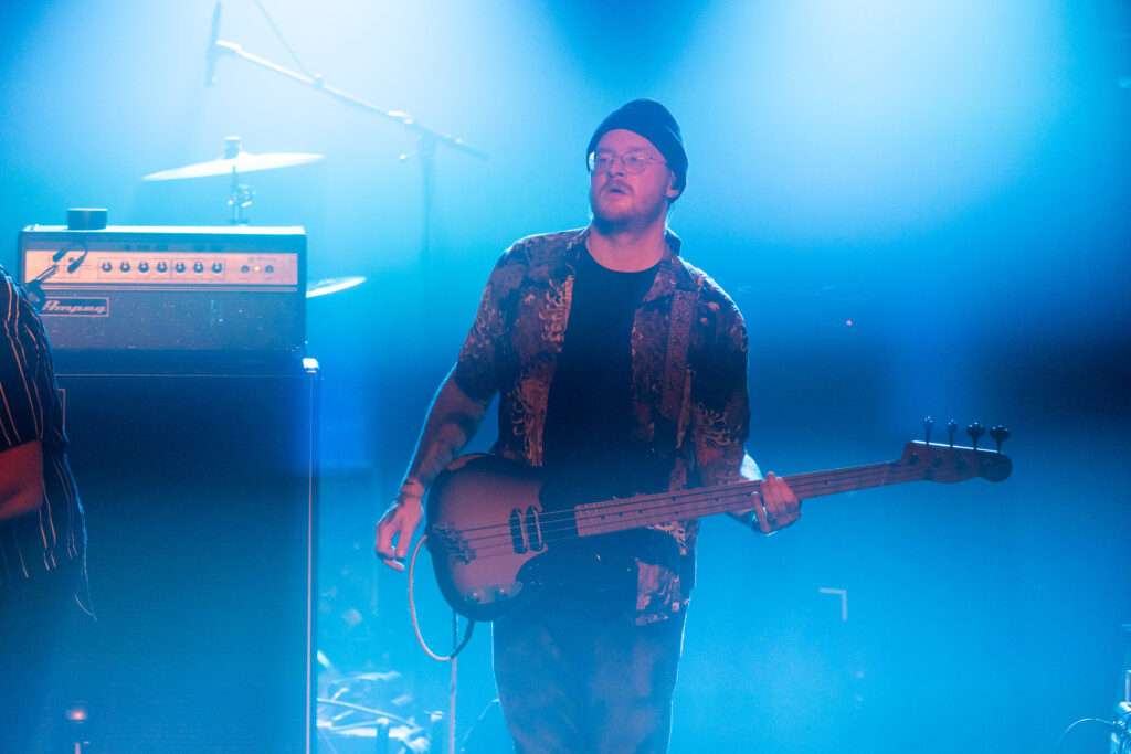 Philipp Colling, bassist of the Luxembourgish band The Cookie Jar Complot, during a show at den Atelier