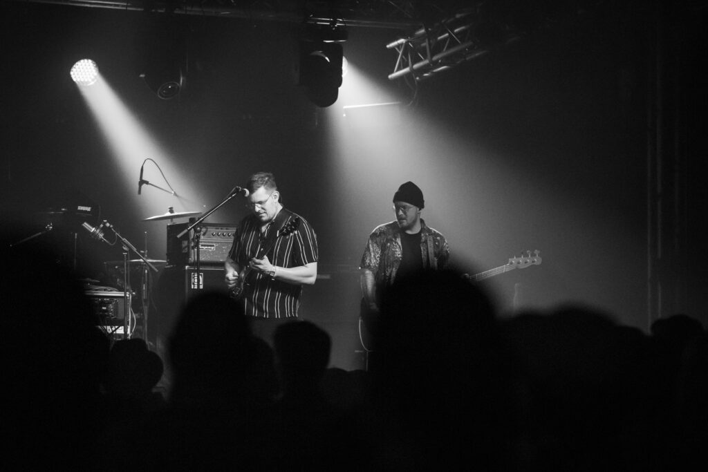 Sven Schmeler and Philipp Colling of the Luxembourgish band The Cookie Jar Complot, during a show at den Atelier