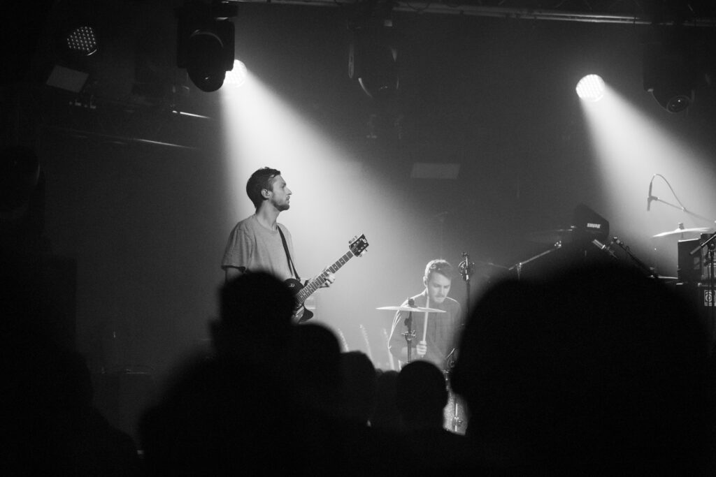Miko Buraczyk, guitarist of the Luxembourgish band The Cookie Jar Complot, during a show at den Atelier