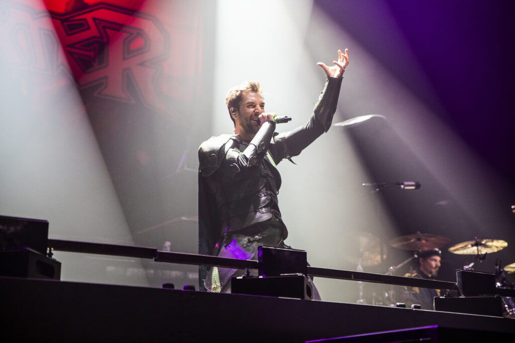 Thomas Winkler aka Angus McFife, lead singer of Gloryhammer, during their show at the Rockhal in Luxembourg in 2019