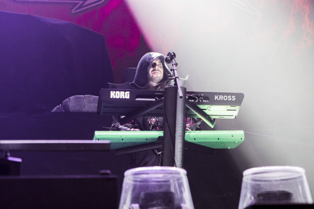 Michael Barber, keyboarder of Gloryhammer, during their show at the Rockhal in Luxembourg in 2019