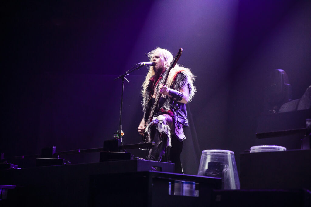 James Cartwright aka The Hootsman aka King of California, bassist of Gloryhammer, during their show at the Rockhal in Luxembourg in 2019