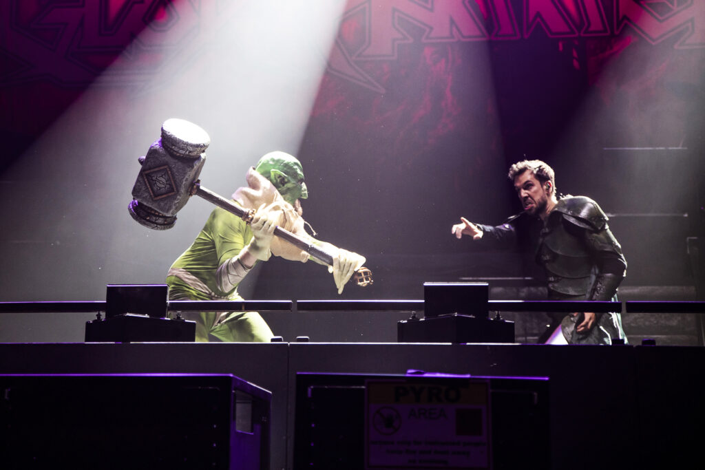 Thomas Winkler aka Angus McFife, lead singer of Gloryhammer, during their show at the Rockhal in Luxembourg in 2019