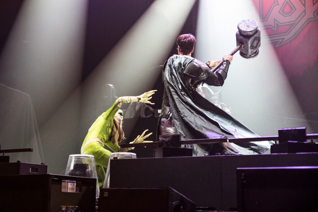 Thomas Winkler aka Angus McFife, lead singer of Gloryhammer, during their show at the Rockhal in Luxembourg in 2019