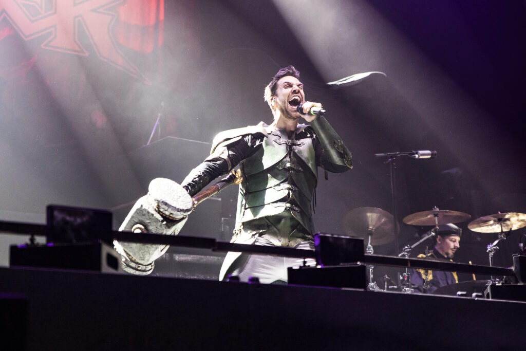 Thomas Winkler aka Angus McFife, lead singer of Gloryhammer, during their show at the Rockhal in Luxembourg in 2019