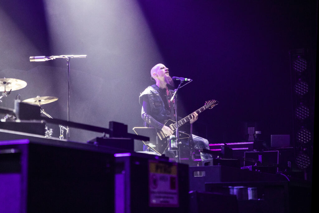 Paul Templing aka Grandmaster Proletius, guitarist of Gloryhammer, during their show at the Rockhal in Luxembourg in 2019