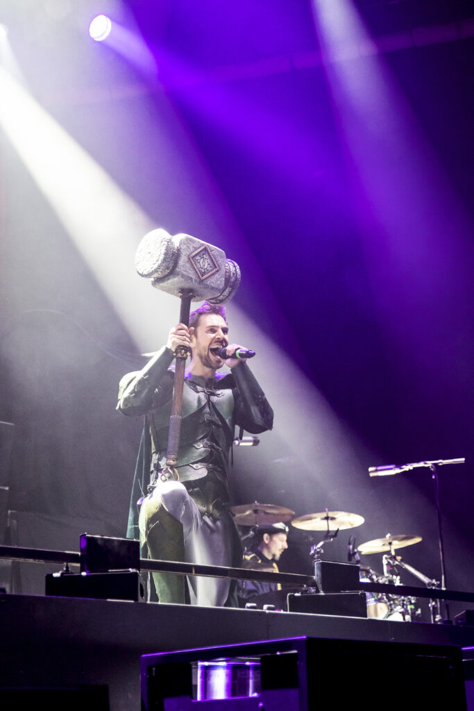 Thomas Winkler aka Angus McFife, lead singer of Gloryhammer, during their show at the Rockhal in Luxembourg in 2019