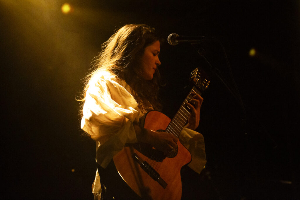 Dutch singer Pitou at den Atelier in Hollerich, Luxembourg. On tour as opener for Tamino, 20th November 2019.
