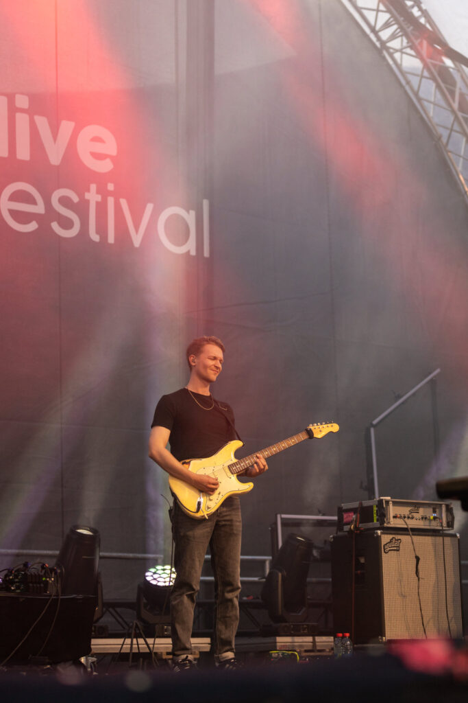 Mateus Wojda as guitarist for Joel Marques, Krick, Tali and Maale Gars et Echterlive Music Festival in Luxembourg