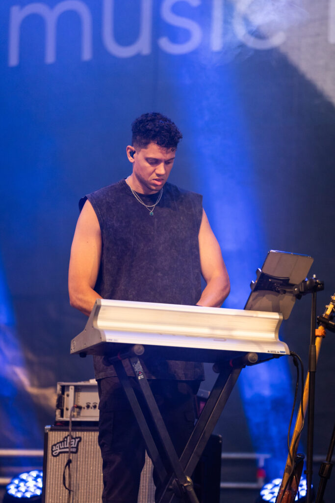 Laurent Louis, bass player for Joel Marques, Krick and Tali at Echterlive Music Festival