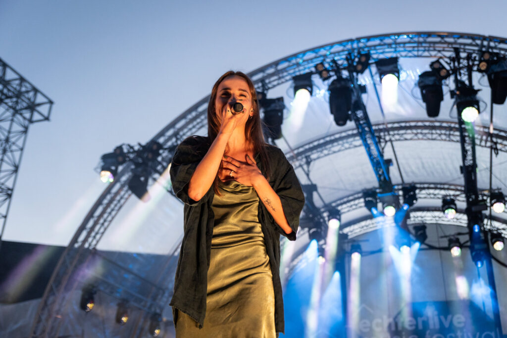 Christine Heitz aka Krick, second placed participant in the Luxembourg Song Contest 2024, live at Echterlive Music Festival in Echternach