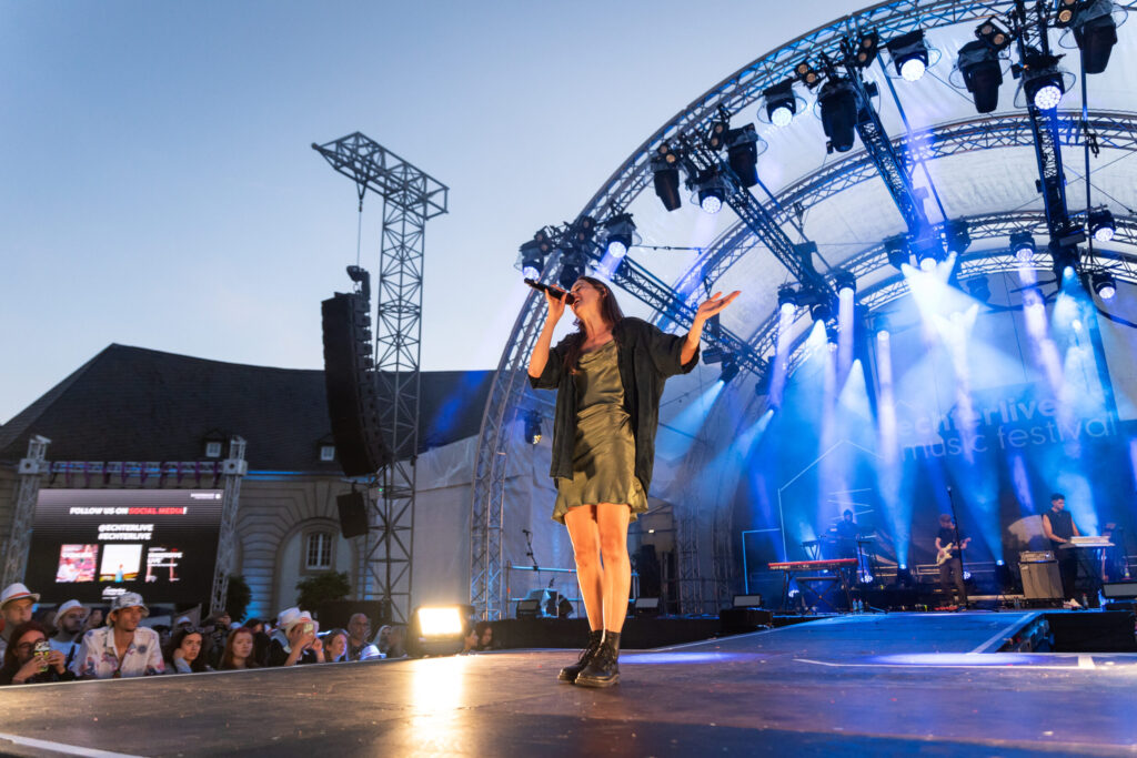 Christine Heitz aka Krick, second placed participant in the Luxembourg Song Contest 2024, live at Echterlive Music Festival in Echternach