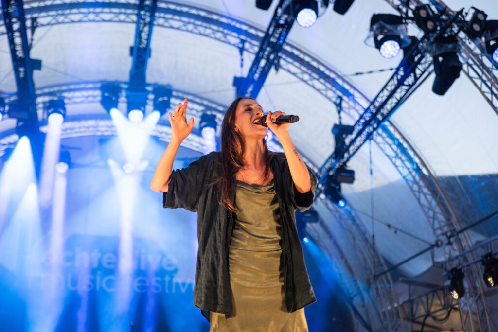Christine Heitz aka Krick, second placed participant in the Luxembourg Song Contest 2024, live at Echterlive Music Festival in Echternach