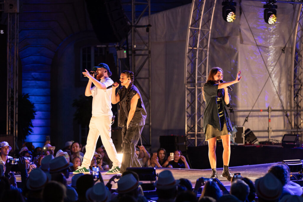 Krick, Joel Marques and Tali, the three winners of the Luxembourg Song Contest 2024, live at Echterlive Music Festival in Echternach