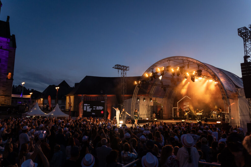 Krick, Joel Marques and Tali, the three winners of the Luxembourg Song Contest 2024, live at Echterlive Music Festival in Echternach