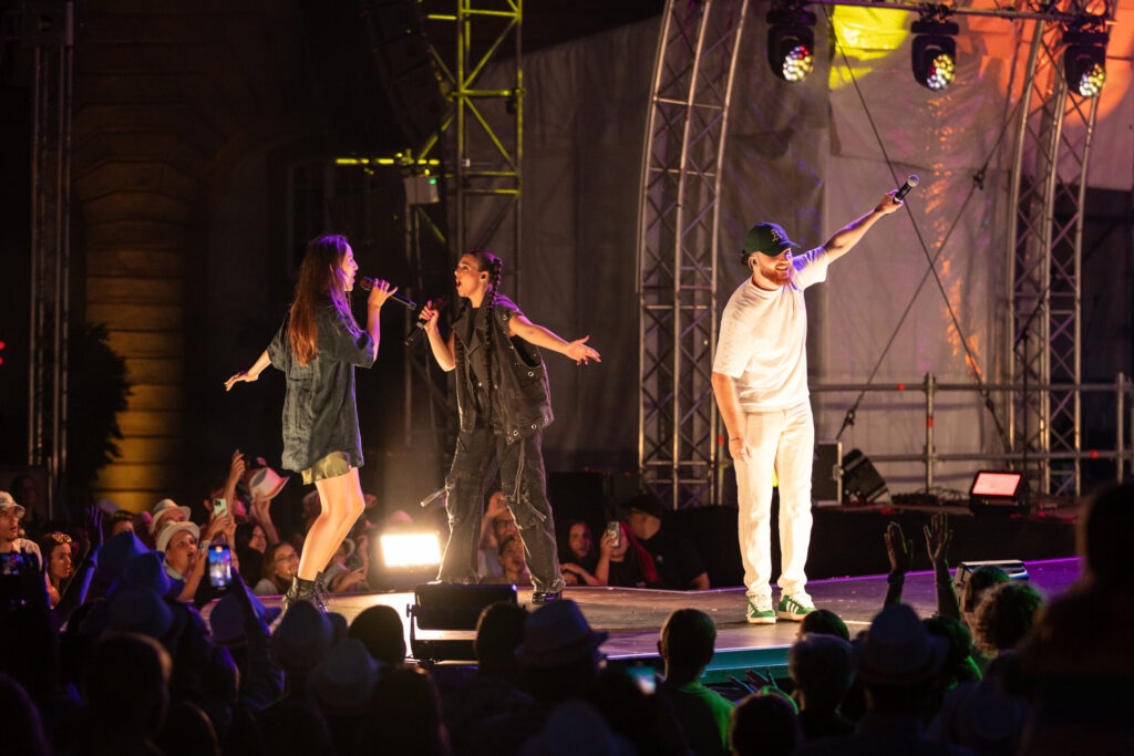 Krick, Joel Marques and Tali, the three winners of the Luxembourg Song Contest 2024, live at Echterlive Music Festival in Echternach