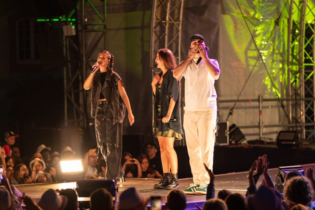 Krick, Joel Marques and Tali, the three winners of the Luxembourg Song Contest 2024, live at Echterlive Music Festival in Echternach