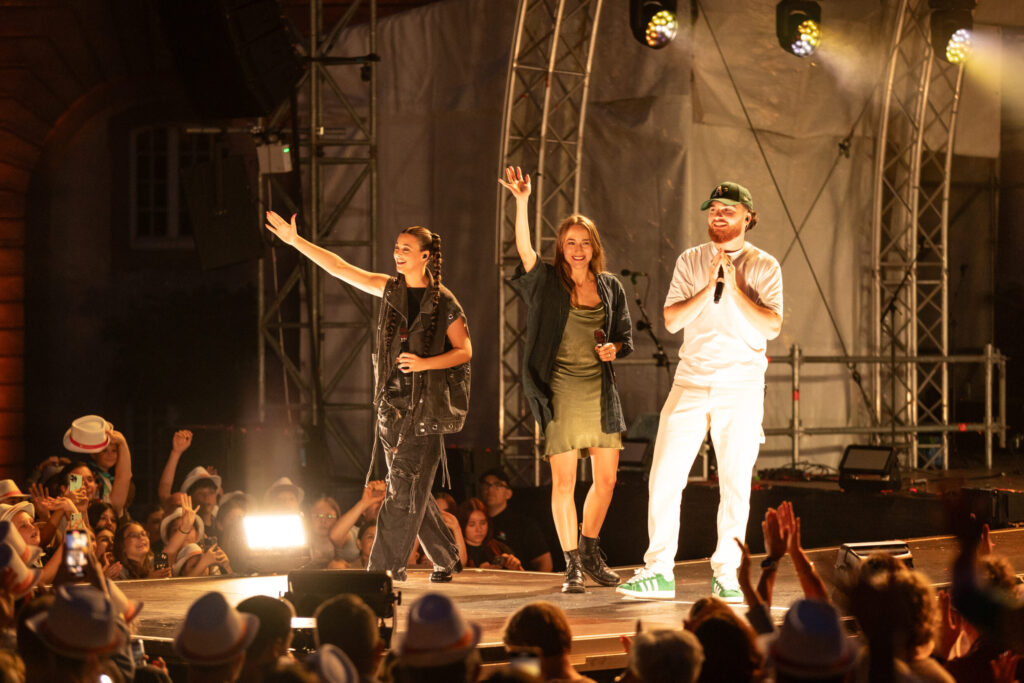 Krick, Joel Marques and Tali, the three winners of the Luxembourg Song Contest 2024, live at Echterlive Music Festival in Echternach
