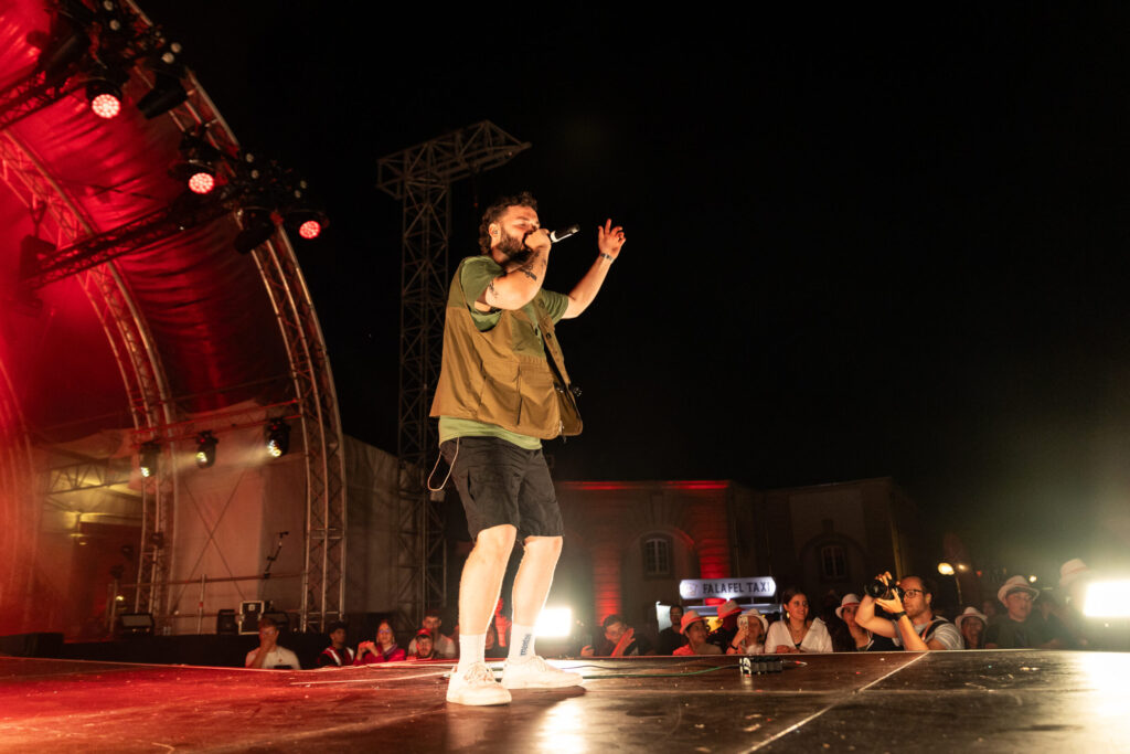 Luxembourgish musician Maale Gars on stage at Echterlive Music Festival