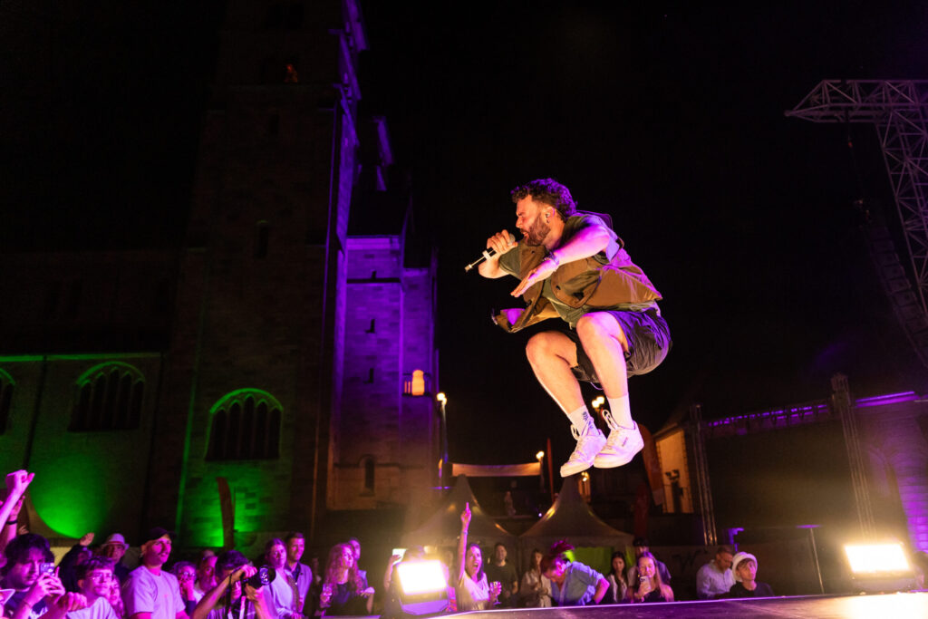 Luxembourgish musician Maale Gars on stage at Echterlive Music Festival