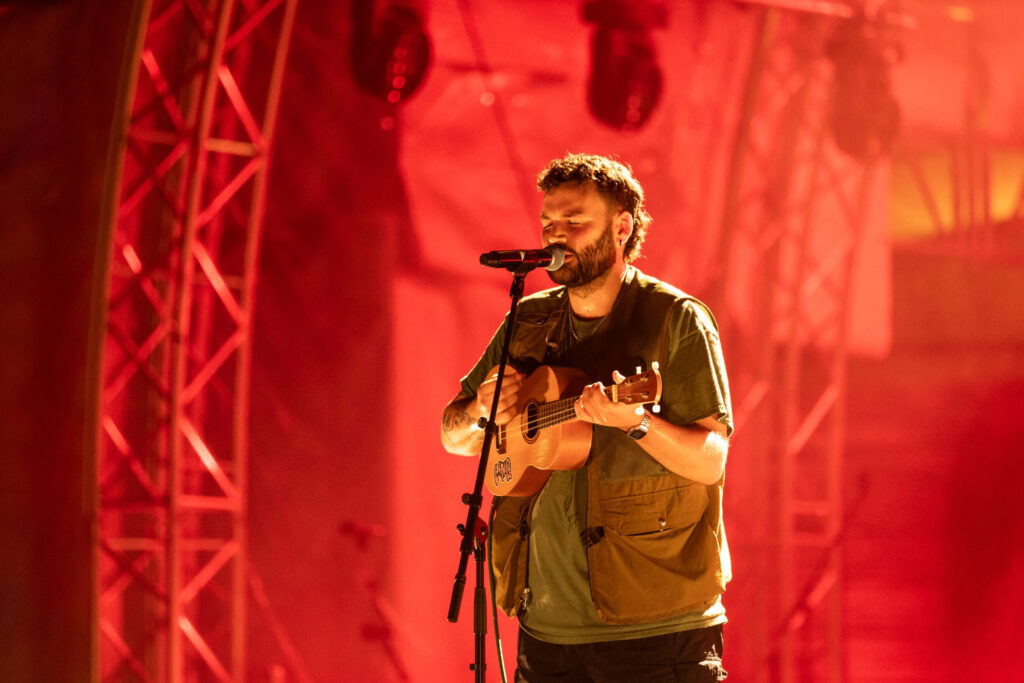 Luxembourgish musician Maale Gars on stage at Echterlive Music Festival