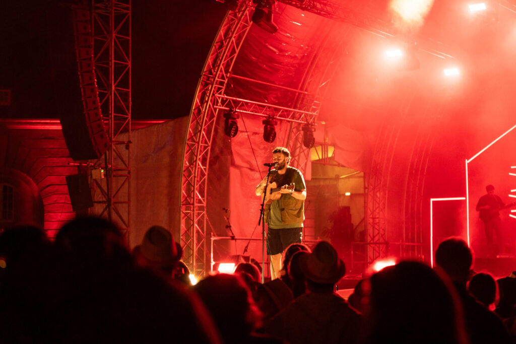 Luxembourgish musician Maale Gars on stage at Echterlive Music Festival