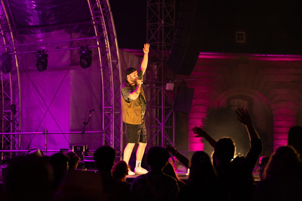 Luxembourgish musician Maale Gars on stage at Echterlive Music Festival