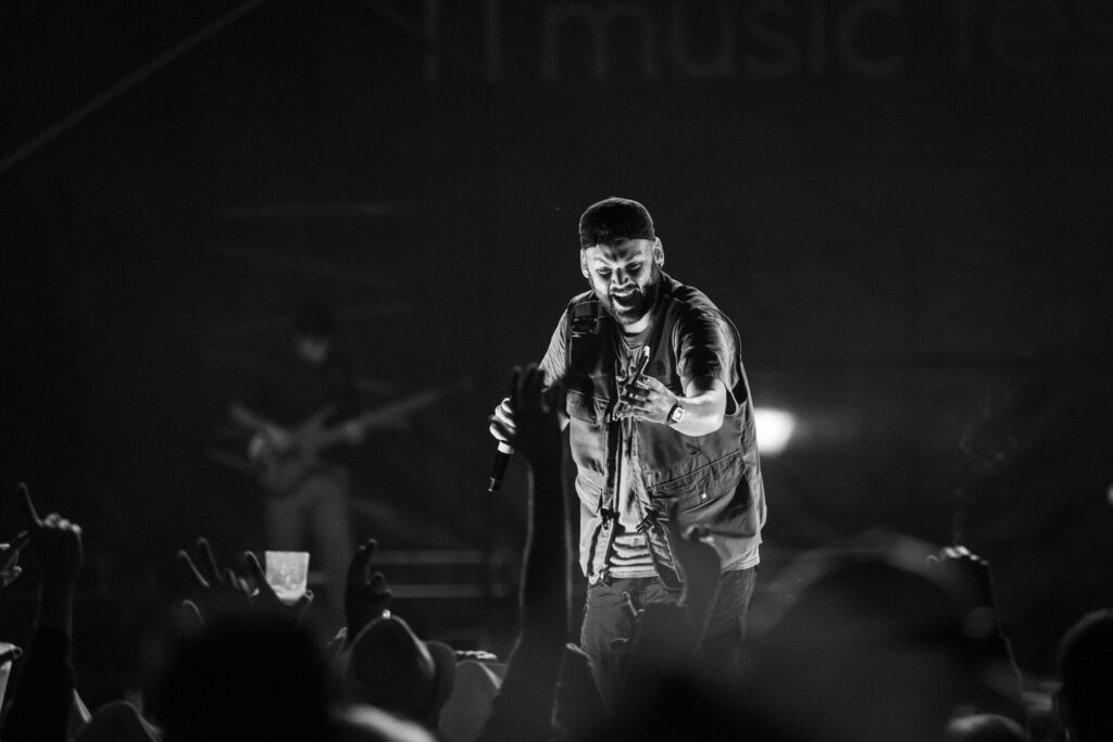 Luxembourgish musician Maale Gars on stage at Echterlive Music Festival