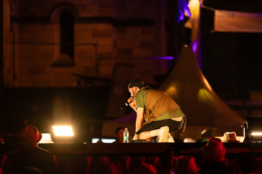 Luxembourgish musician Maale Gars on stage at Echterlive Music Festival