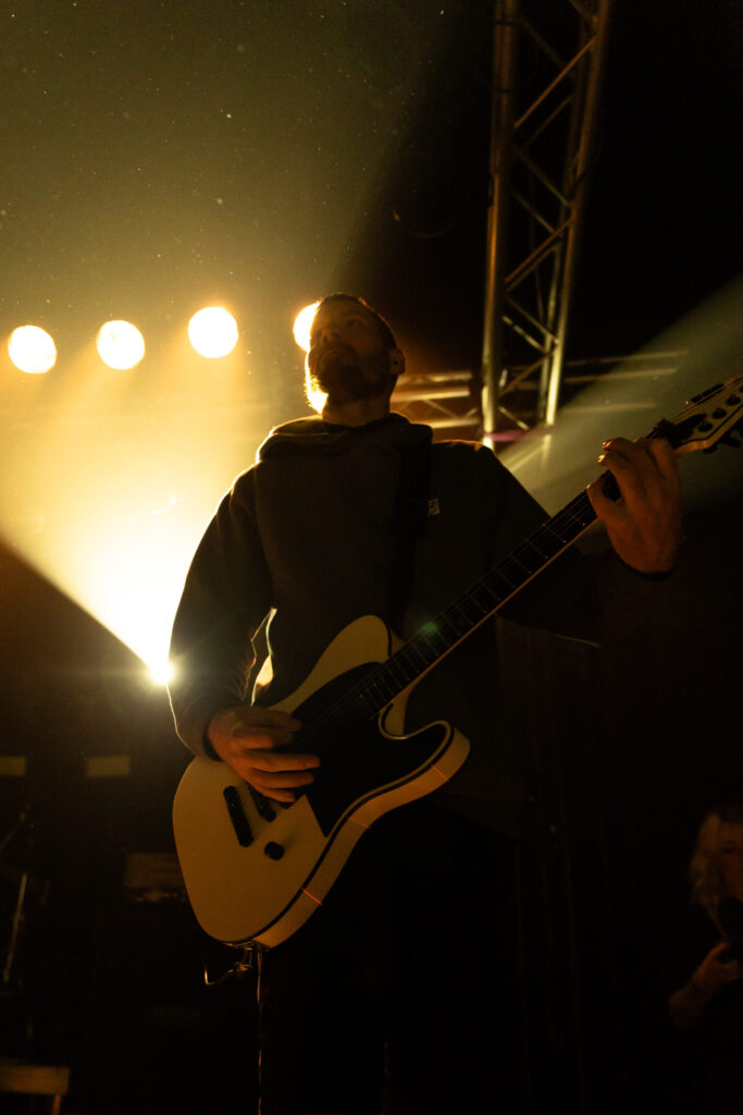 Christopher Rawson, guitarist for Stick To Your Guns, at den Atelier in Luxembourg