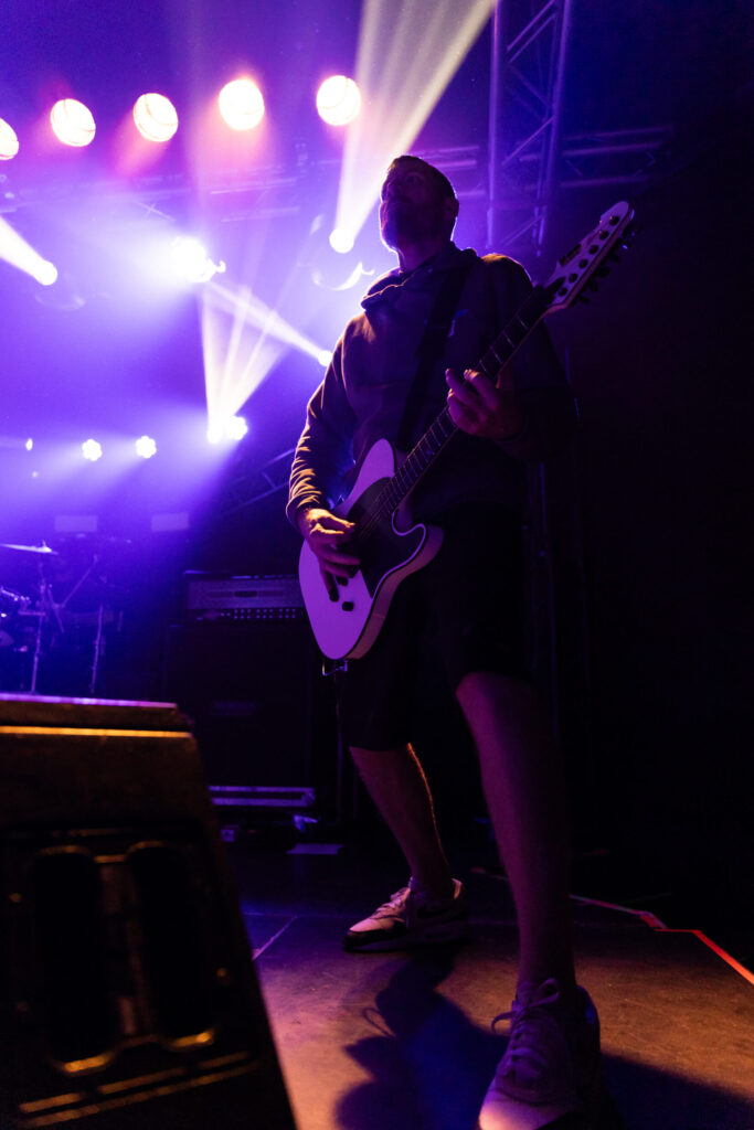 Christopher Rawson, guitarist for Stick To Your Guns, at den Atelier in Luxembourg